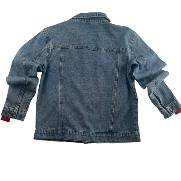 CARMAR Denim Jacket Red Stripe Trucker Style Blue Jean Size M - Picture 5 of 10